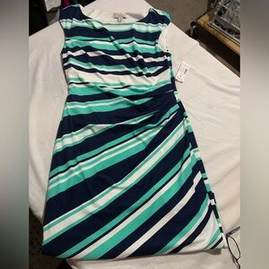 Dress Barn Striped Blue and Green Dress